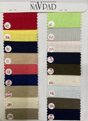 Multi Color Skin Friendly Linen Plain Shirting Fabric