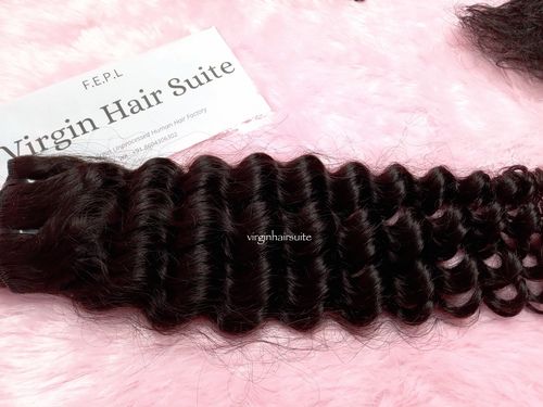 Weaving Natural Black Curly Weft Hair For Women