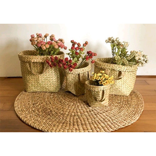 Natural Color Only Eco-Friendly Handcrafted Purun Basket