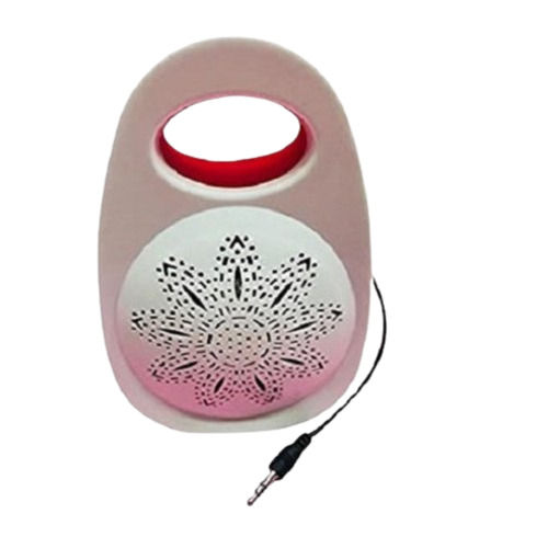 White Pink Compact And Portable Aux Speaker