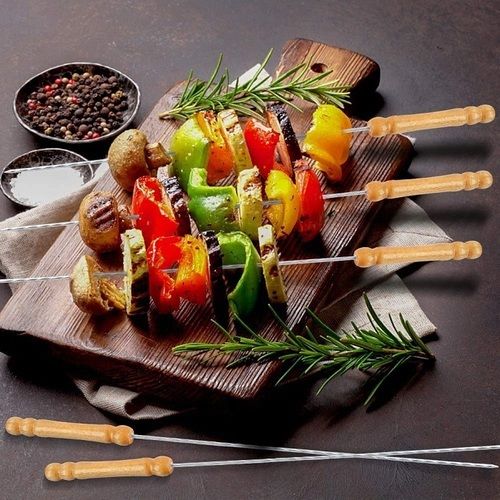 12 Pcs Wooden Barbecue Skewers