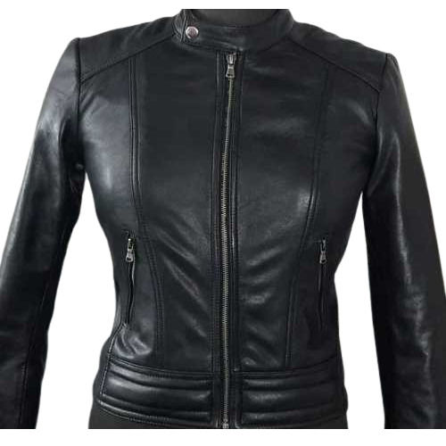 Black Ladies Leather Jacket