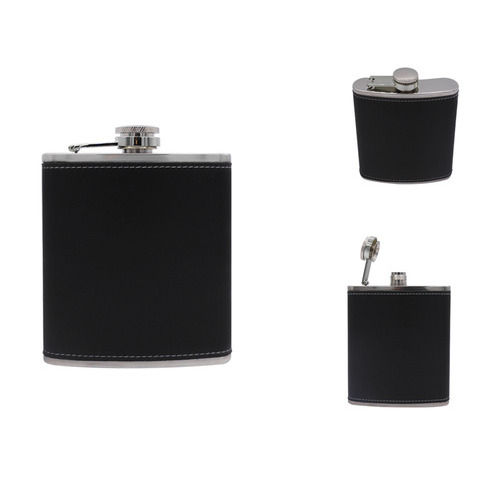 70 Z / 207 Ml Leather Hip Flask