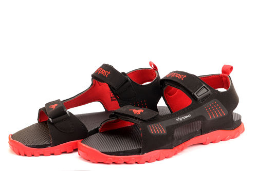 Black / Red Mens Stylish Pvc Sandals