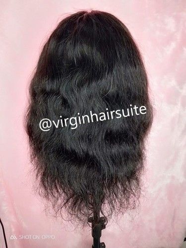 Black Temple Hair Wig Length: 14-30 Inch (In)