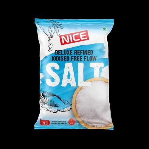 100% Pure White Refined Iodised Free Flow Salt 1kg Pack