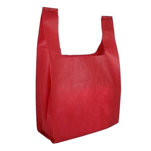 Non Woven Stitched Red Color Plain Carry Bags For Shopping Use Bag Size: 8 X 10 - 20 X 30