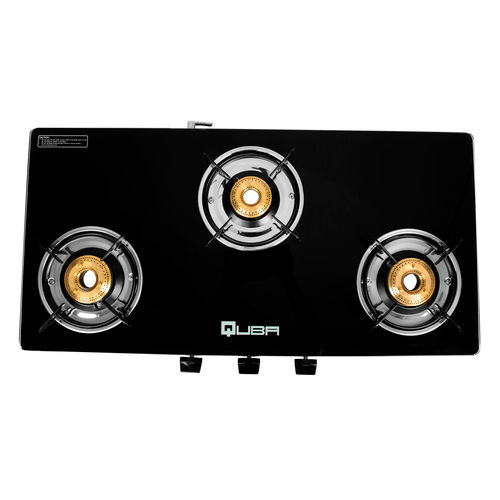 Quba 3 Burners Glass Top Gas Stove B3 Dimension(L*W*H): 77*38*10