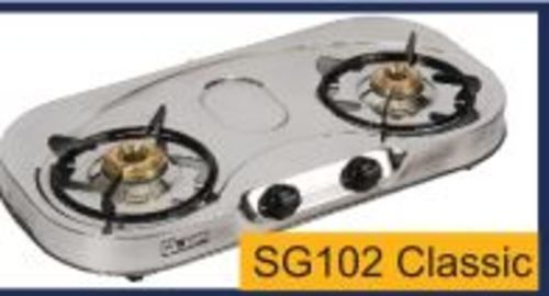 Quba Sg102 Classic 2 Burners Stainless Steel Gas Stove Dimension(L*W*H): 70*36*10  Centimeter (Cm)