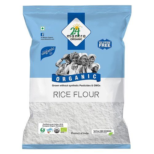  24 मंत्र ऑर्गेनिक चावल का आटा, चावल आटा पैक साइज 500 ग्राम 