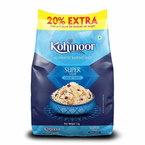 Kohinoor Super Value Great Taste Authentic Basmati Rice 1 Kg 20% Extra Admixture (%): 1%