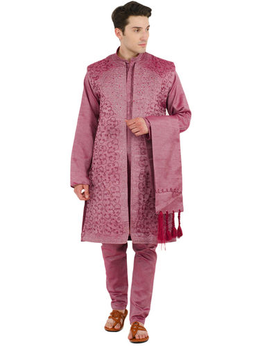 Casual Wear Mens Designer Kurta Pajama Sets For Mens With Cotton Silk Material