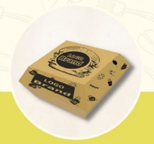 Paper Eco Friendly And Recyclable Printed Square Box For Burger Packaging 