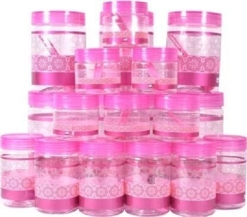 Homeware Grace Set Pink Color Air Tight Plastic Pet Container Set, 18 Pieces