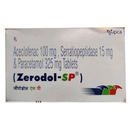 Aceclofenac100mg Serratiopeptidase15mg And Paracetamol 325mg Zerodol SP Tablets