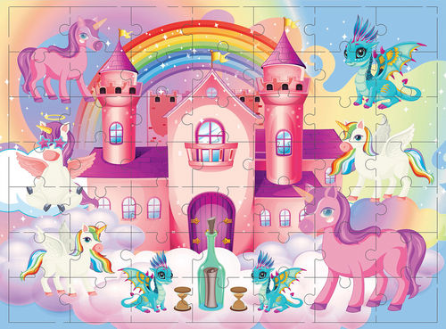 Unicorn Castle Giant Jigsaw Puzzle 49 Pcs Age Group: 4 +