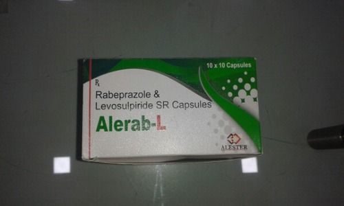 Tablets Rabeprazole & Levosulpiride Sr Capsules Alerab L, 10X10 Capsules, Packaging Box