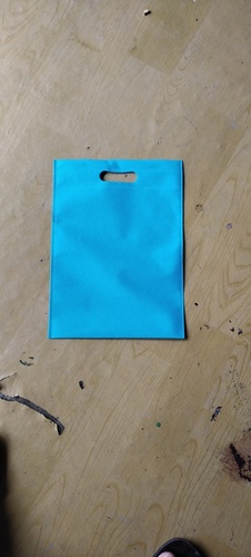 Blue Color Non Woven D Cut Printed Bags With Rectangular Shape