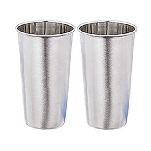 Stainless Steel Big Lassi Glass, Long Tumbler, Set Of 2 500 Ml