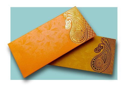 Handcrafted Premium Graphic Printed Metallic Golden Printed Envelopes For Gifting, 50 Pcs