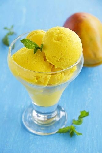 Mango Flavored Sweet Ice Cream Tasty And Delicious Mouth Watering 