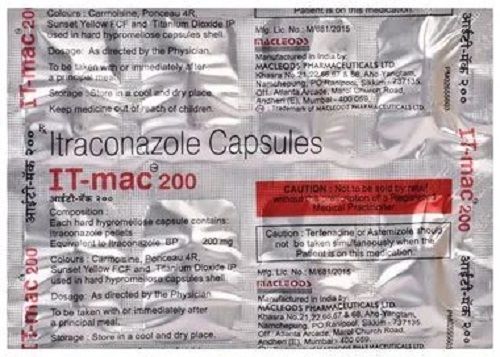 It-Mac 200 Itraconazole Capsules, 1 Strip 8 Tablets General Medicines