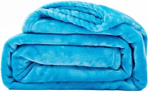 Blue Color Bed Blanket Soft Lightweight Plush Cozy Fuzzy Luxury Microfiber Age Group: Children