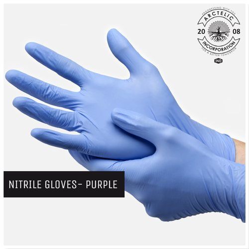 Violet Blue Plain Full Finger Powder Free Nitrile Gloves