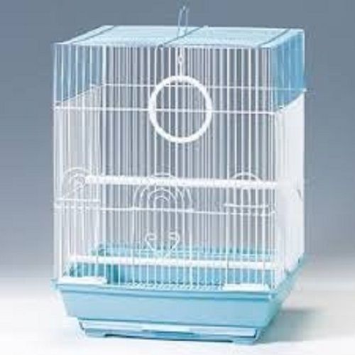 Sturdy Construction Pet Cage For Birds Color White And Blue Material Steel 