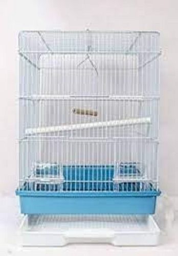 Easy To Clean And Durable Rectangular Sky Blue Color Steel Cage For Pet Birds