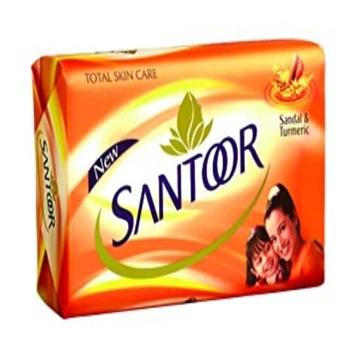 Clear Soft And Smooth Skin Sandalwood And Turmeric Flavor Santoor Bath Soap