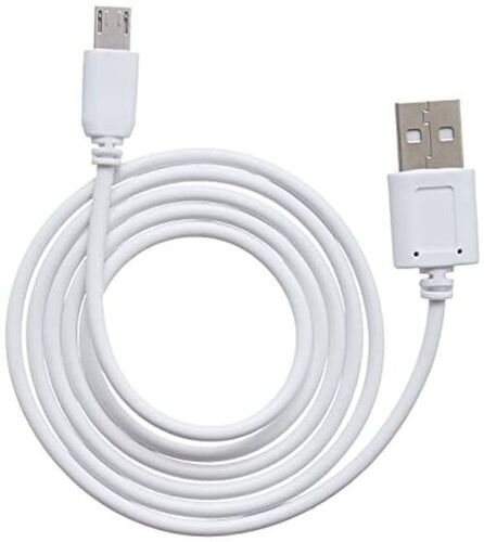 White Flat Braided Metal Cap Micro Usb Data Cable With Fast Connectivity