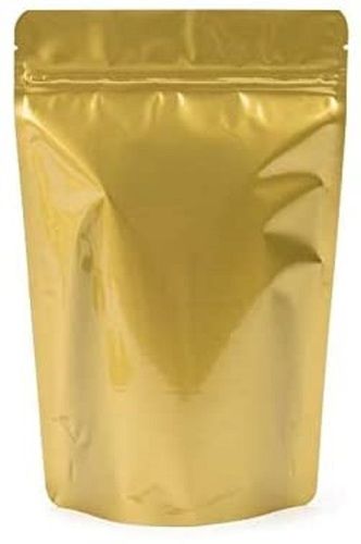 Matte Golden Stand Up Pouch With Oval Window Size, 100 Gram For Packaging