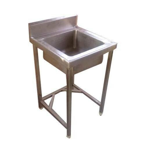  Square Shape Silver Polished Stainless Steel Single Sink Unit,Sizes, 24" X 24"