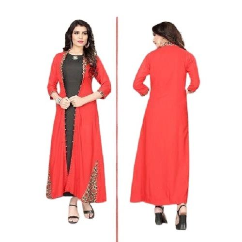 Comfortable And Soft Cotton Material Long Kurtis For Ladies