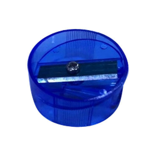 White Blue Carbon Steel Medium Size Round Shape Pencil Sharpener