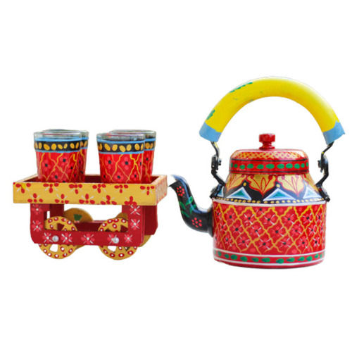 Attractive Hand Painted Kettle Thela Cart Set