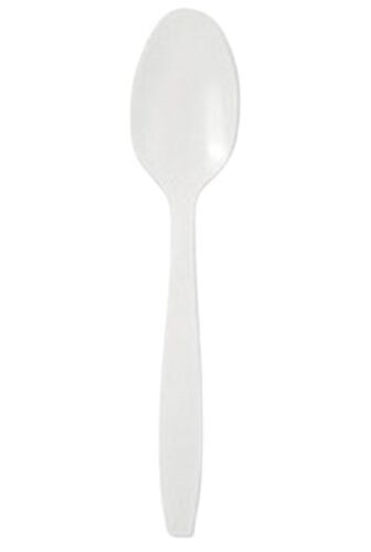 Medium-Weight Disposable Plastic White Dinner Spoon  Application: Eating Food