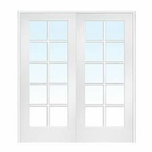 White Color Rectangular Upvc French Doors For Office And Residential Decor