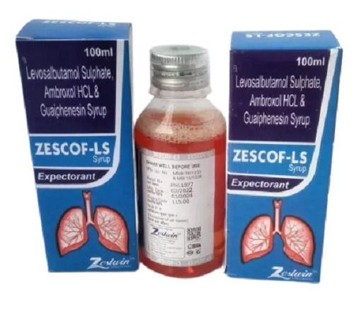 100ml Levosalbutamol Sulphate Ambroxa Hcl & Guaphenesin Zescof-Ls Spe Syrup