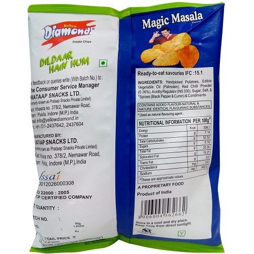 Diamond Potato Chips With Magic Masala Salty And Crispy In Taste