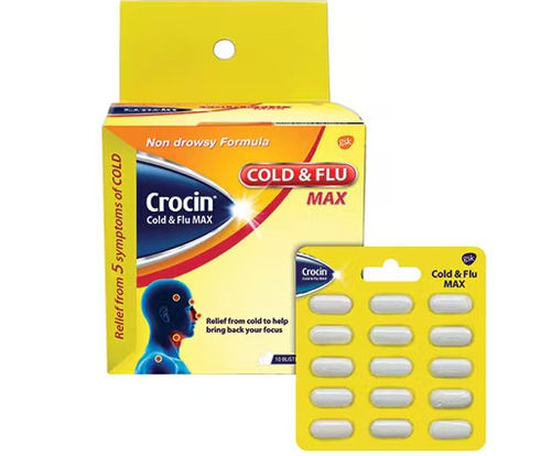 Crocin Tablet Used To Treat Mild To Moderate Pain, Pack Of 10 Capsules General Medicines