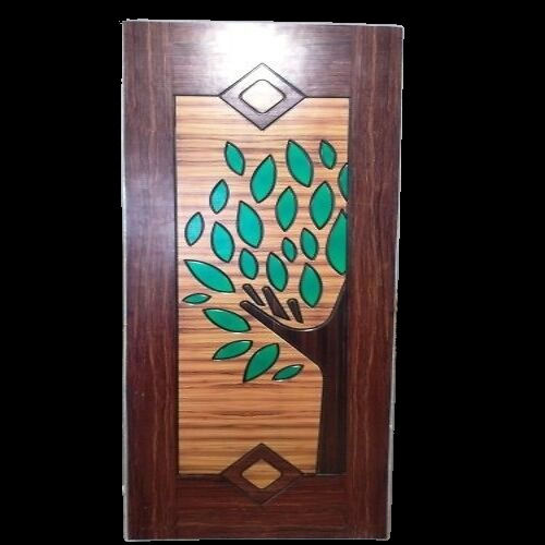 Rectangular Designer And Strong Brown Colour Wood Laminated Door