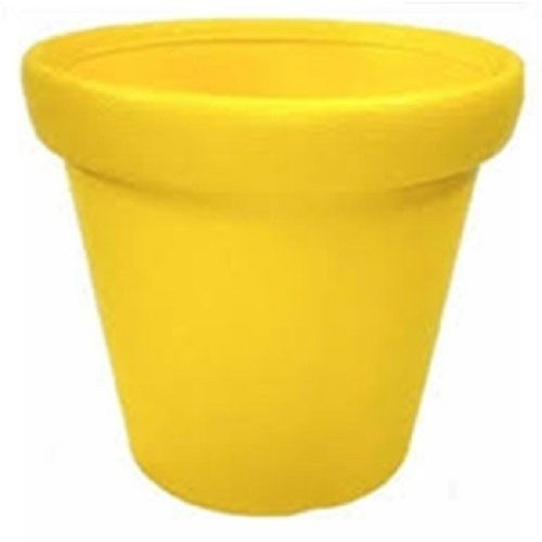 Size 11 Inch Weight 100 Gram Yellow Color Circular Plastic Flower Pots 
