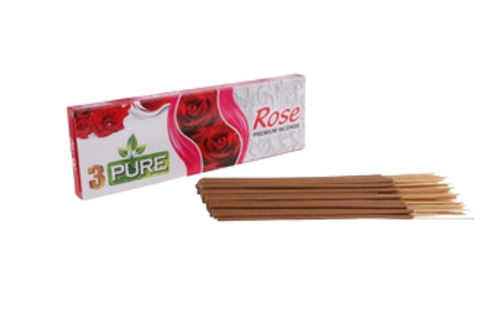 3 Pure Rose Fragrance Black Bamboo Incense Stick (Agarbatti), 9 Inch Length  Burning Time: 20 Minutes