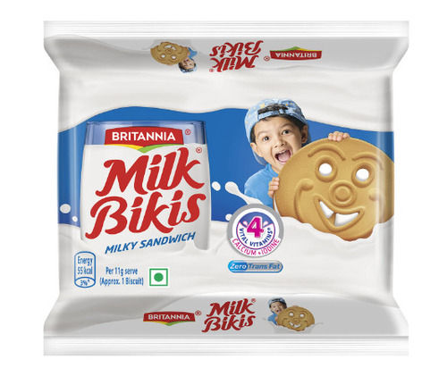 200 Gram Round Sweet And Delicious Britannia Milk Bikis Cream Biscuits 