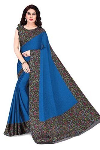 Ladies Casual Wear Comfortable Printed Chiffon Saree With Blouse Piece