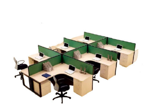 Machine Made L Wooden Modular Computer Workstation Furniture Application For Company