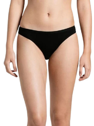 Cotton High Comfortable Low Waist Ultra Soft Panty With Outer Elastic In Black Color For Ladies