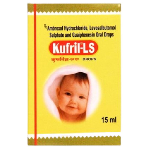 बच्चे की पैकेजिंग के लिए कुफ्रिल एलएस ओरल ड्रॉप्स साइज 15 मिली बलगम से जुड़ी खांसी के इलाज के लिए उपयोग के लिए। क्वथनांक: 2750I? C